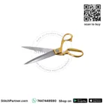 USHA Stainless-Steel Tailor Scissors (Golden Handle) - Image 2