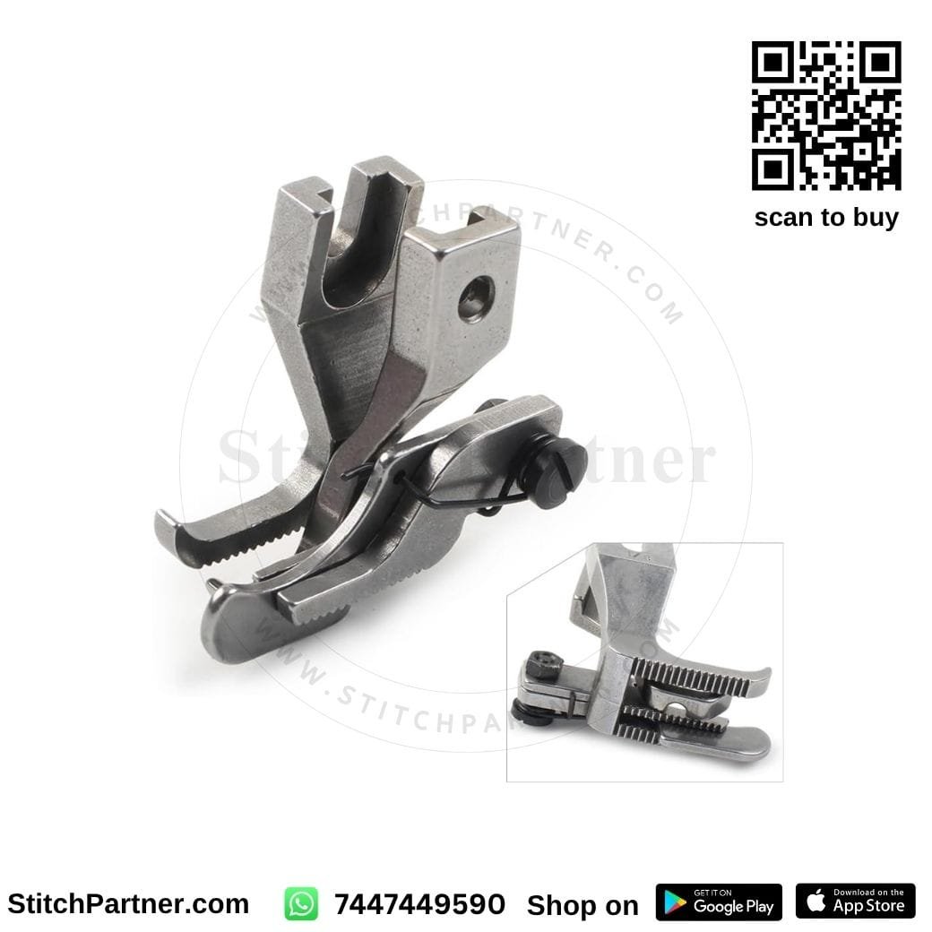 industrial-walking-foot-set-right-edge-guide.jpg Industrial walking foot set with right-side edge guide for compound feed sewing machine