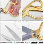 USHA Stainless-Steel Tailor Scissors (Golden Handle) - Image 3