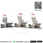 Industrial topstitch walking foot with right guide for heavy materials