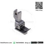 High-shank hinged compensating foot for professional garment stitching