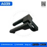 Hardened steel A039 feed dog with deep teeth for bag closer
