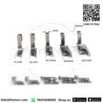 Narrow rolled hem presser foot for professional tailoring