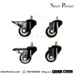 Threaded stem caster wheel with hex nut for sewing machine stand