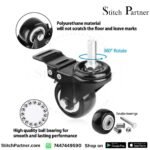 Industrial sewing machine table caster wheel with locking brake