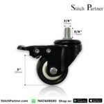 Industrial sewing machine table caster wheel with locking brake
