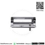 Hardened steel work clamp for computerized buttonhole sewing machine