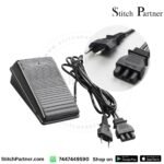 Black sewing machine speed controller with integrated cable