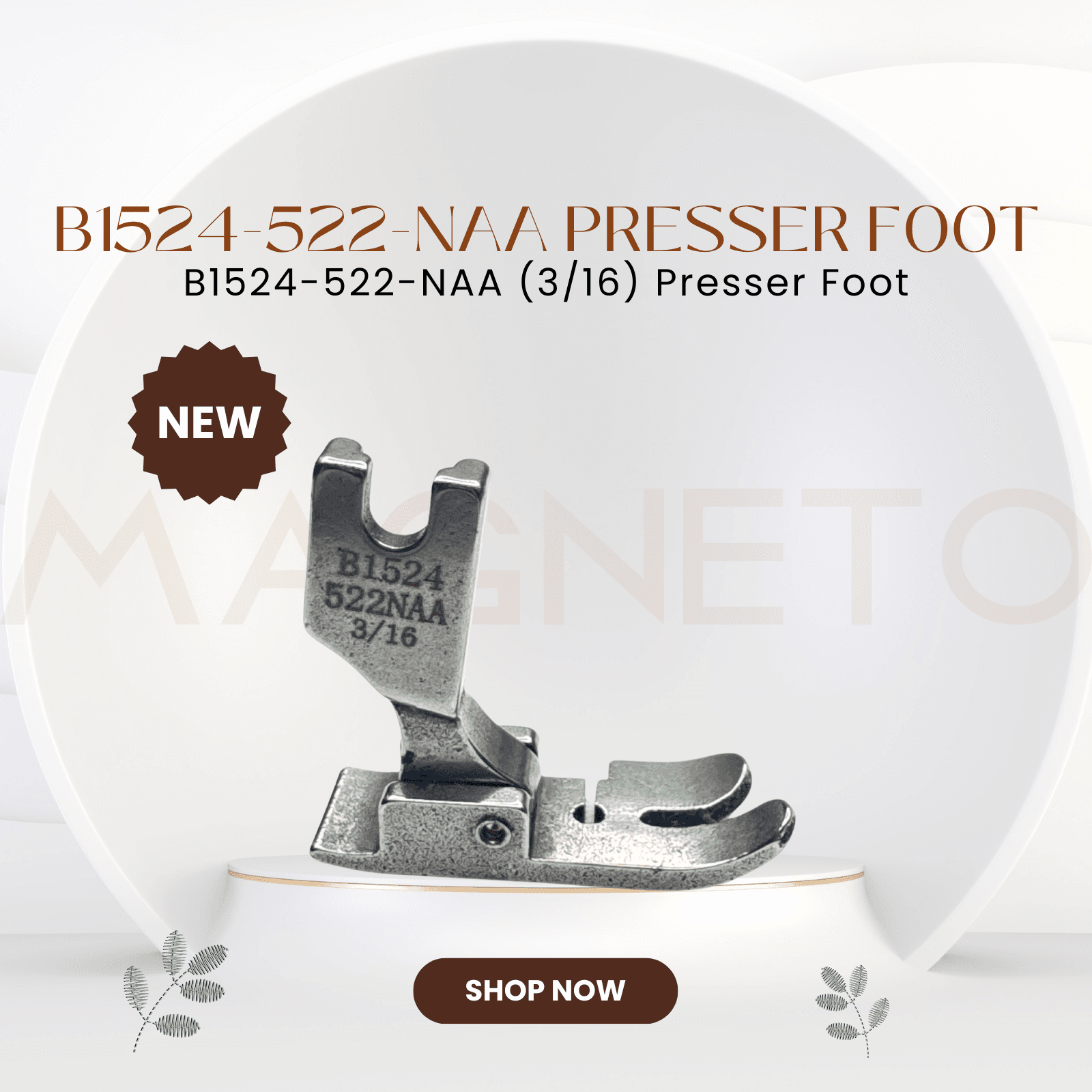 B1524-522-NAA (3/16) Presser Foot Edge Trimming Machine Edge Cutter Machine Presser Foot