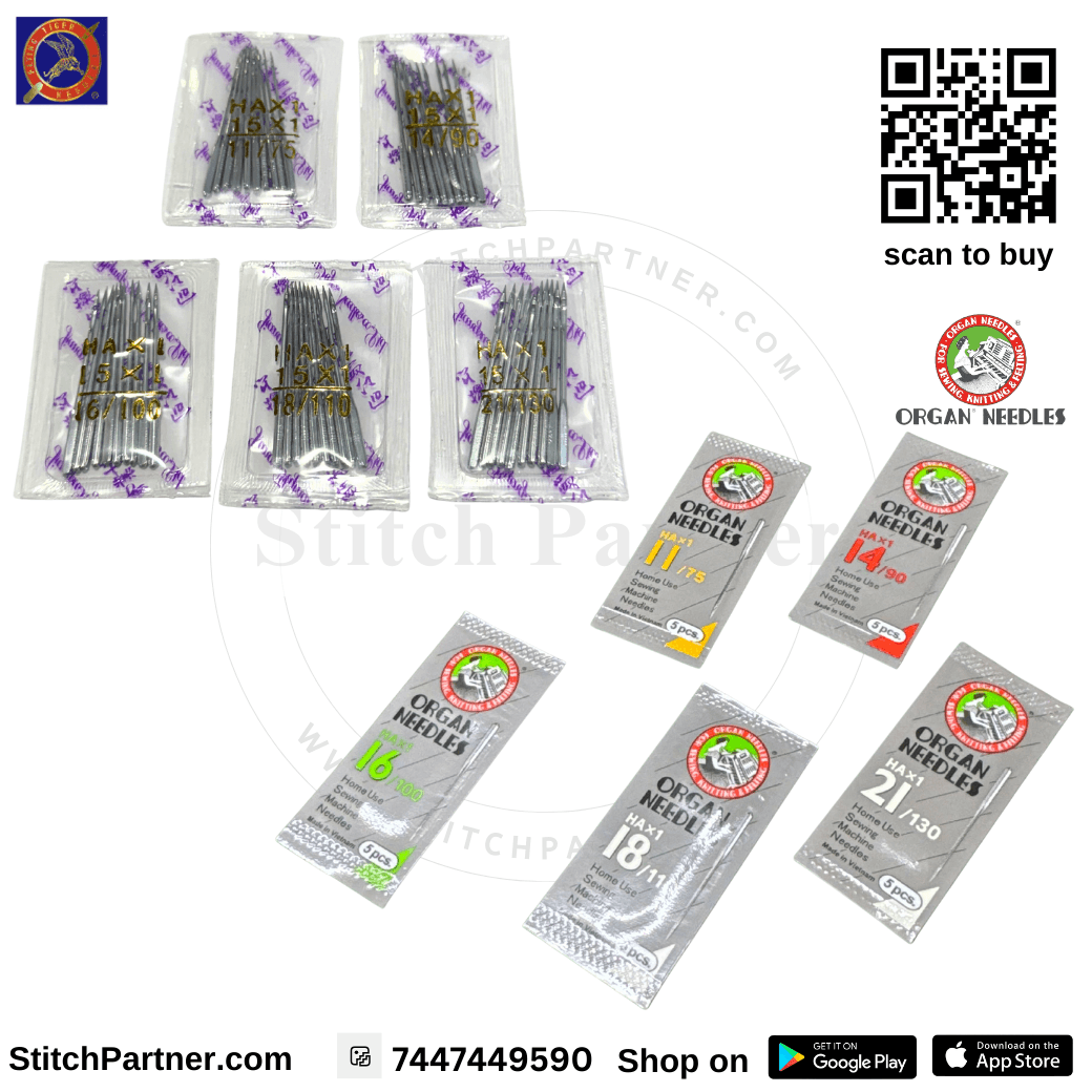 HAX1 Needle Compatible with All Automatic & Domestic Sewing Machines (Usha / Singer / Allure / Brother) Usha allure machine sui