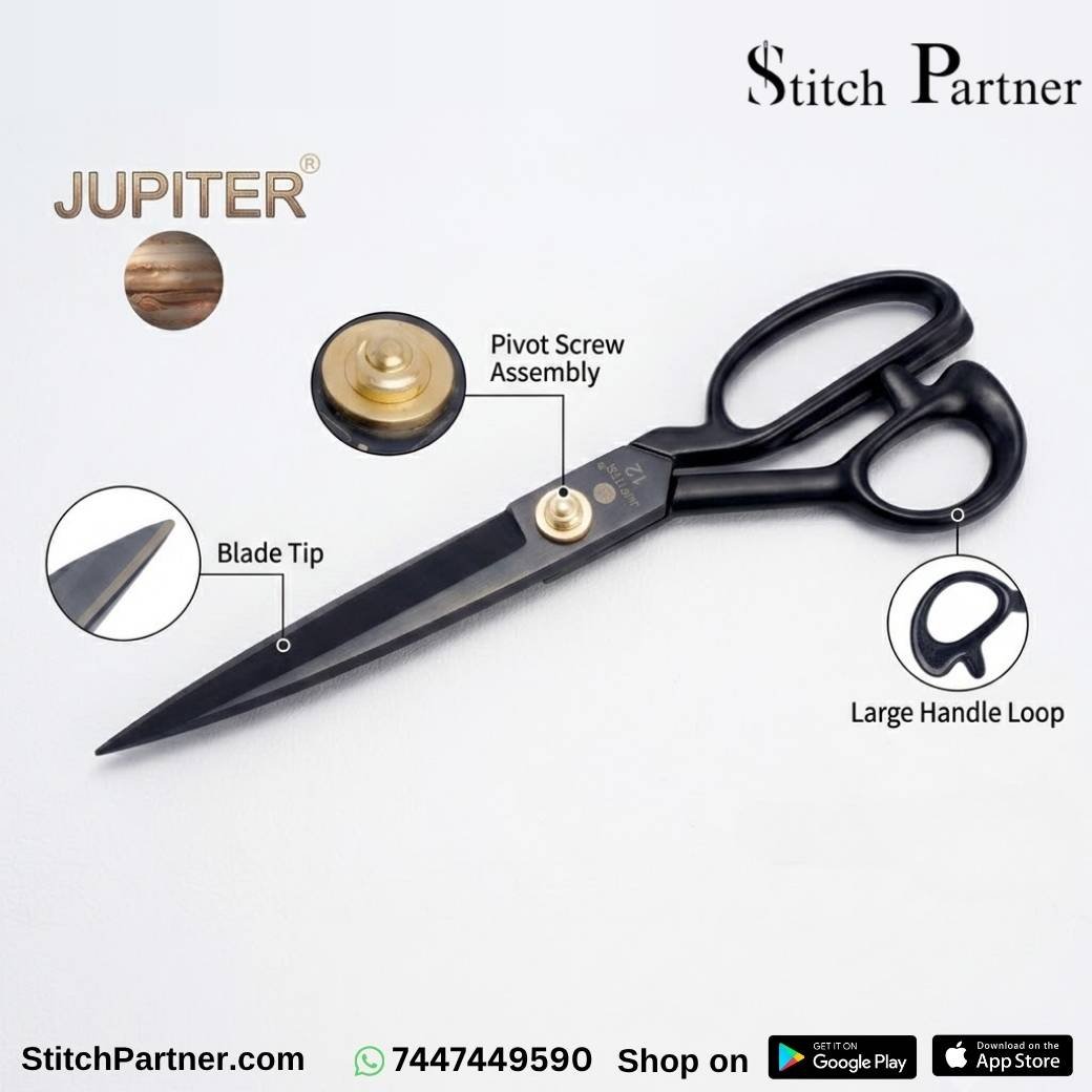jupiter-scissor-close-up.jpg Sharp tempered steel blade tailor scissor by Jupiter