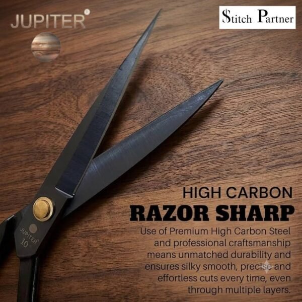 Jupiter fabric cutting scissor with sharp tempered steel blades