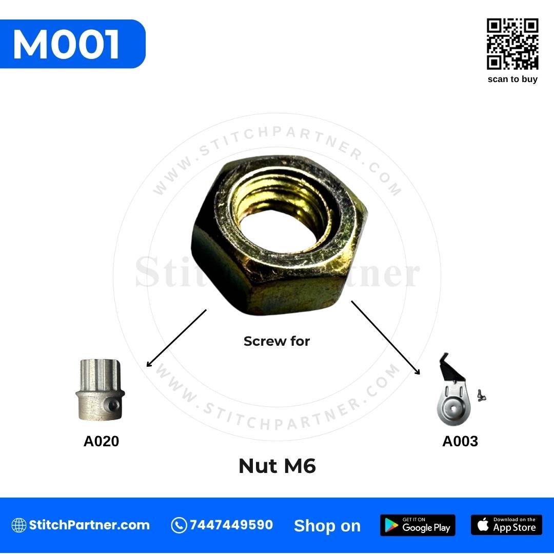 m001-m6-hex-lock-nut-gk9-portable-bag-closer.webp M001 M6 hex lock nut for GK9 portable bag closer machine