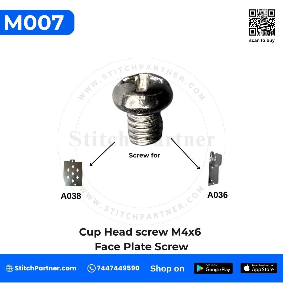 m007-m4x6-cup-head-screw-gk9-portable-bag-closer.jpg M007 M4x6 cup head screw for GK9 portable bag closer machine