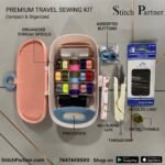 Portable sewing organizer box with sewing accessories