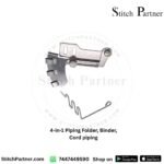 Adjustable piping folder attachment for Juki Jack and Brother machines