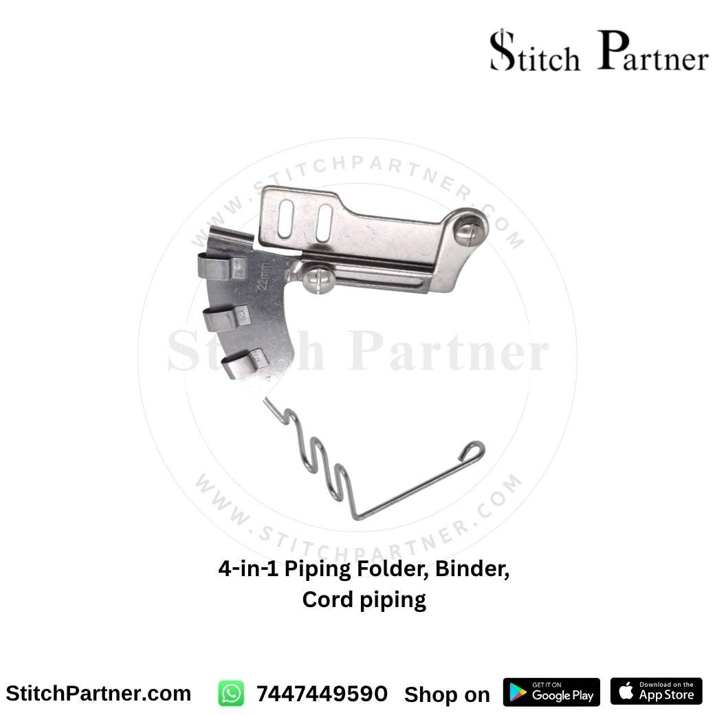 corded-piping-binder-industrial-sewing-machine.jpg Adjustable piping folder attachment for Juki Jack and Brother machines