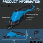 Electric fabric scissors with LED battery indicator