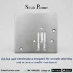 Replacement zig zag needle plate with engraved seam guide markings