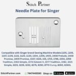 Universal stainless steel needle plate for Singer sewing machine