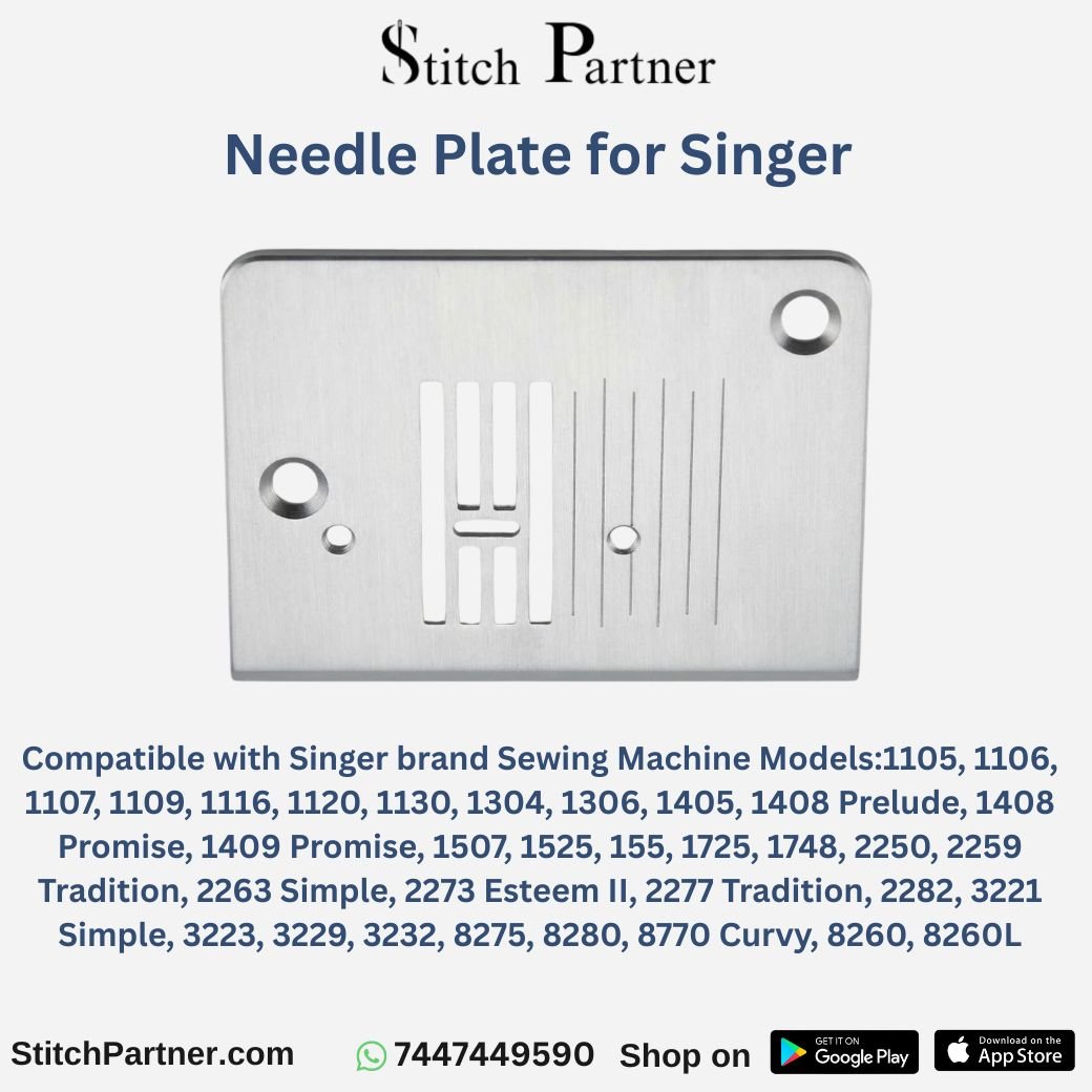 universal-needle-plate-singer.webp Universal stainless steel needle plate for Singer sewing machine