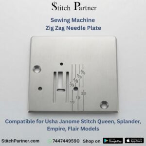 Stainless steel zig zag needle plate for Usha Janome sewing machine