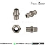 Equal hex nipple with dual male thread connection