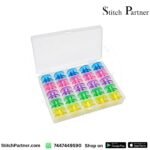 Transparent sewing accessory storage box for bobbins and pins