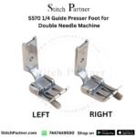 Left guide presser foot for industrial sewing machine
