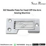 Feed-off-the-arm sewing machine needle plate close-up