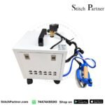 Industrial steam iron boiler with pressure gauge and control components
