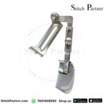 Adjustable fabric edge folder for single needle machine