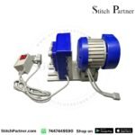 Industrial servo motor with mounting hardware and belt guard