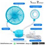 Magnetic 2-in-1 sewing machine light and fan with flexible arms