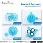 Three-speed cooling fan for industrial sewing machine workstation